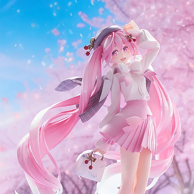 

Sakura Hatsune Miku Action Figure GK Hatsune Rella Original Painting Flower Appreciation Dress Up Limited edition collectibles