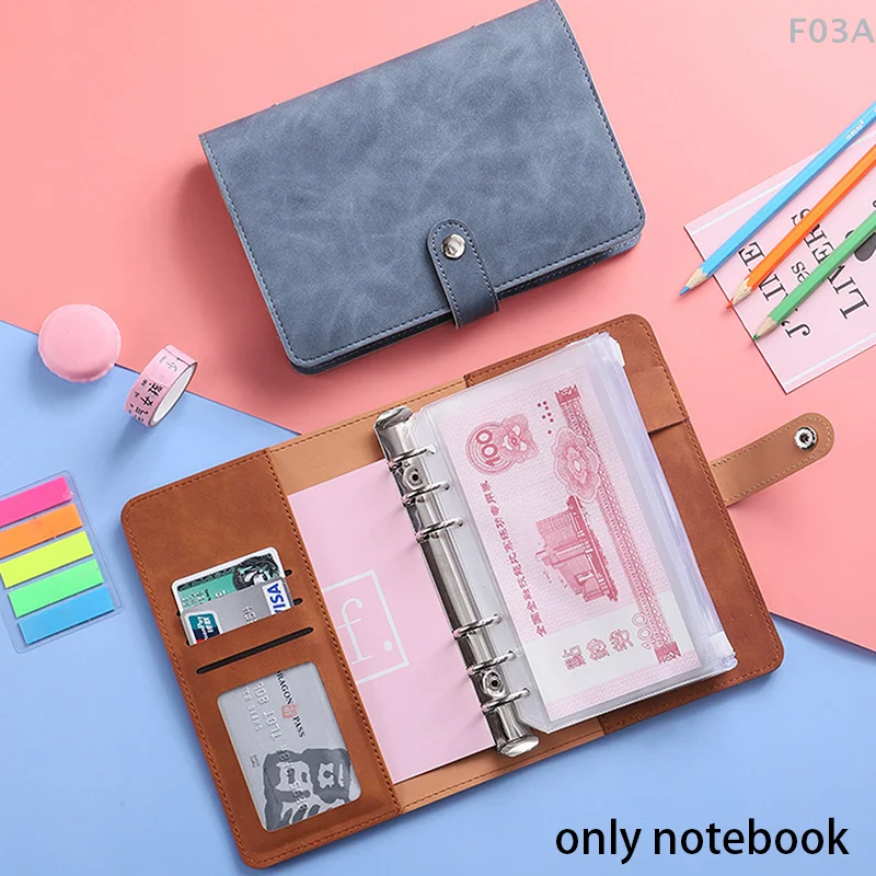 1 Set A7 Loose-leaf Notebook Binder Housing Budget Planner Cash Envelope Savings Money 6 Holes Binder For Financial Management