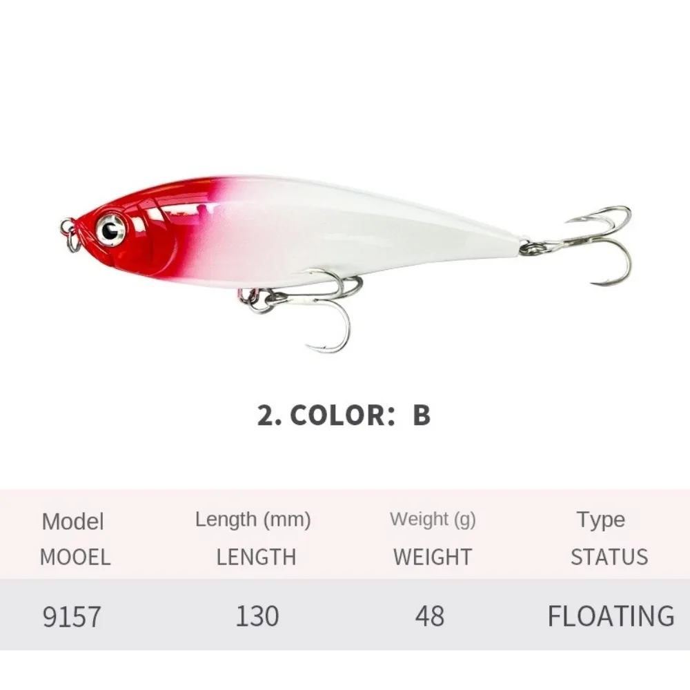 

Pencil Bait 130mm Saltwater Fishing Lure Testar Floating Design Floating Pencil Bait 48g Long Casting Laser bait Pesca