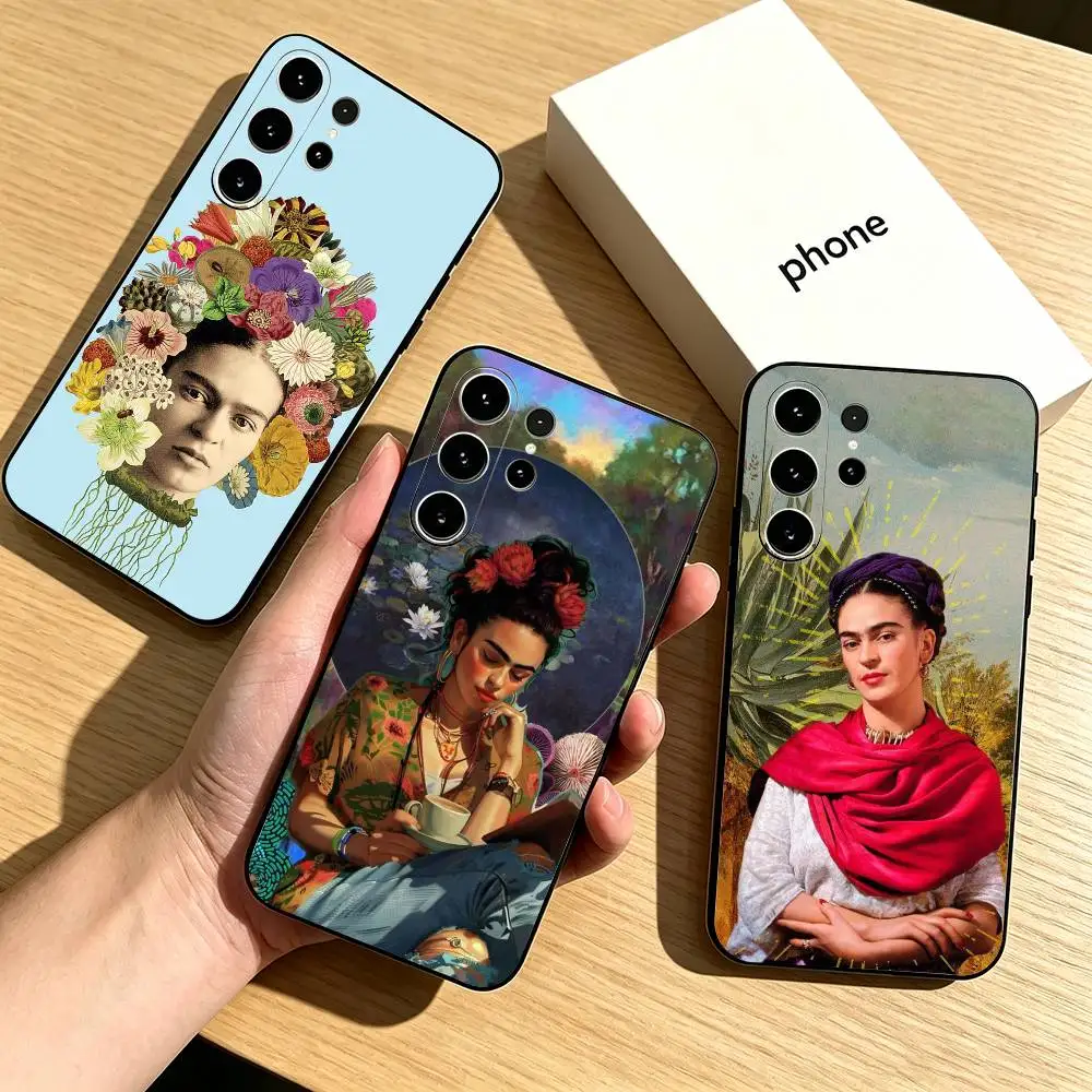 Portrait Frida Kahlo Art  Phone Case For Samsung S26,S25,S24,S23,S22,S21,S30,Ultra,Plus,Fe,Soft Silicone Black Cover
