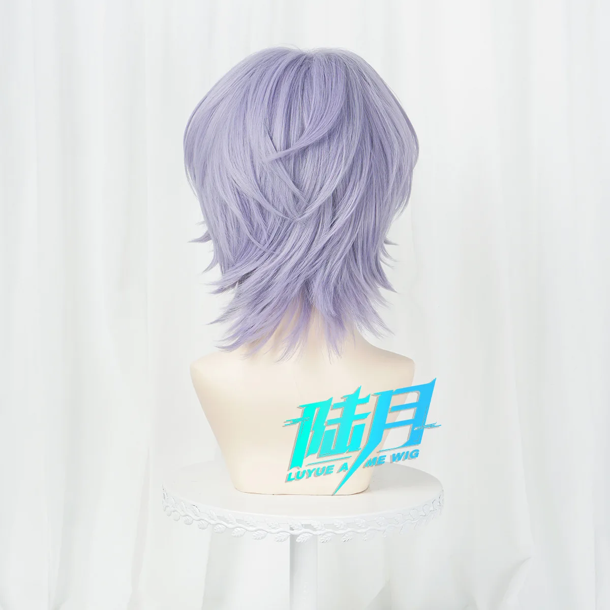 Perruque de Cosplay pour fête d'halloween, cheveux courts violets mystérieux pour hommes, accessoires de jeu de rôle de carnaval de noël, perruque synthétique résistante à la chaleur