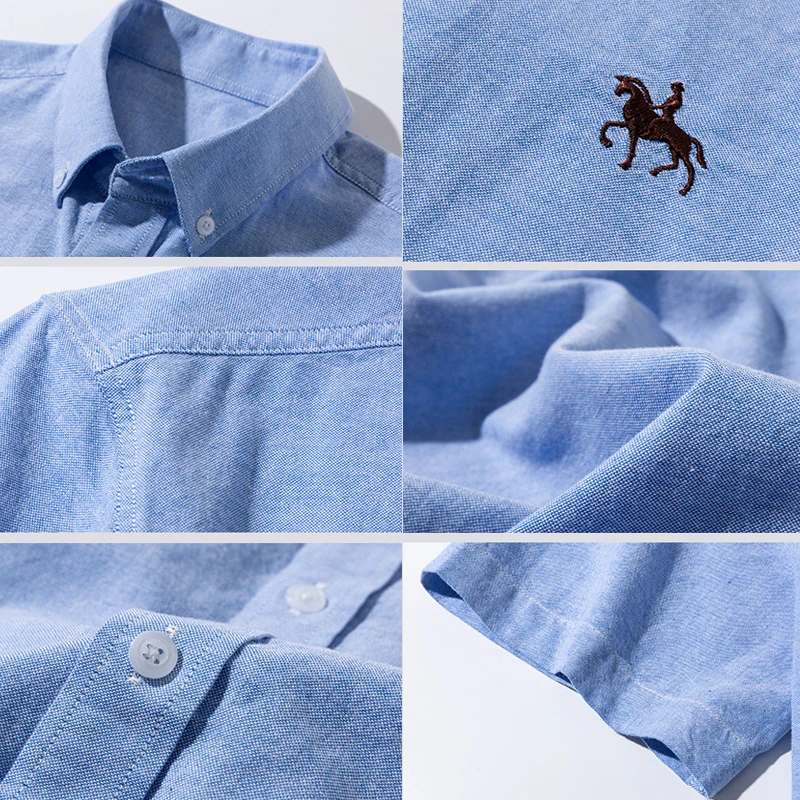 Zomer Korte Mouw Shirts Voor Mannen Plus Size Kleding 3xl 4xl 5xl 6xl Katoen Oxford Effen Kleur Gestreept Younth Man Casual Shirt