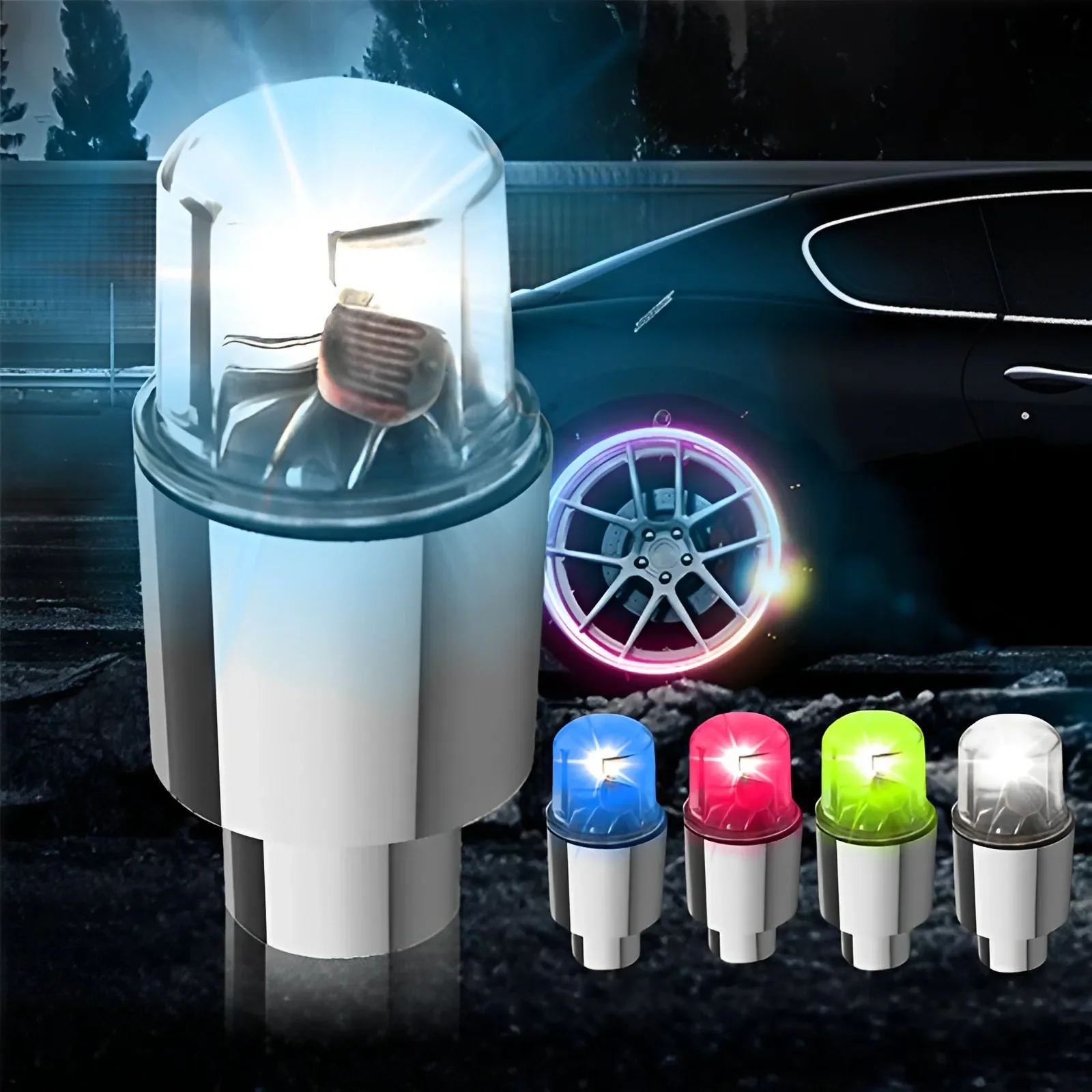2/4Pcs Car Hub Ambient Light Bicycle LED Tire Lights Universal Car Neon Lamp Valve Cover Lights Tire Colorful Flashing BulbDecor image 2