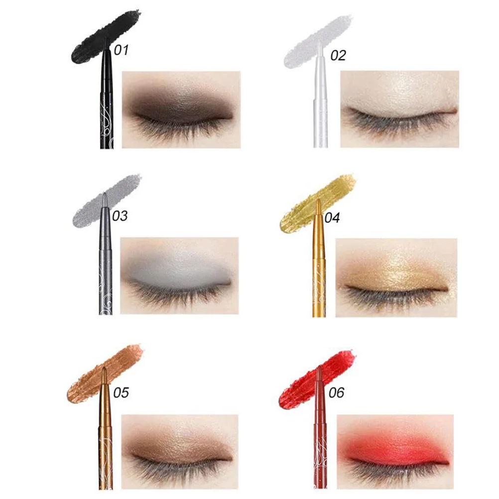 

12Pcs Automatic Eyeshadow Pen with Bright Smudge Proof Lightweight Soft Texture for 12 Color Fast