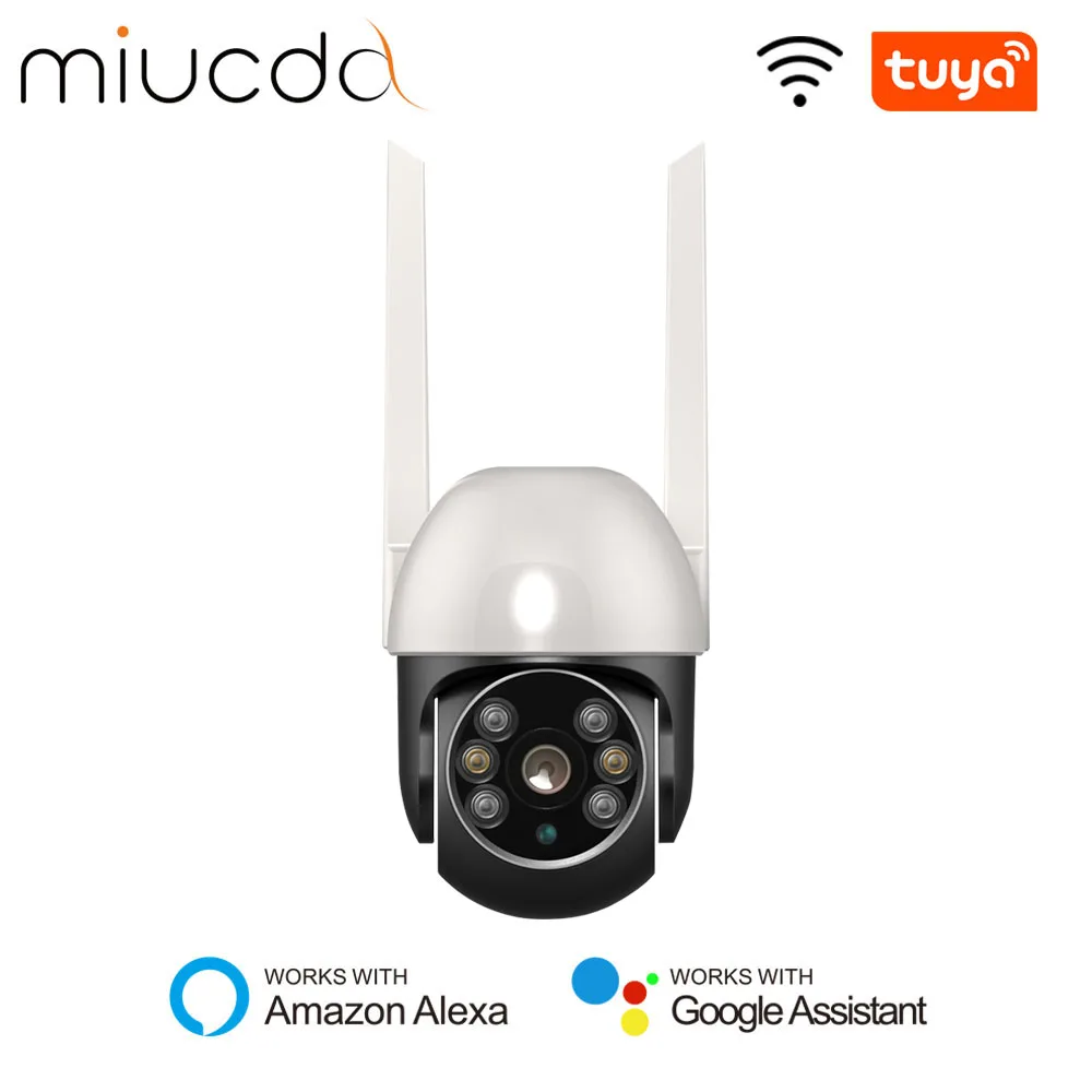 

MIUCDA Tuya WiFi Surveillance Camera IR Night Automatic Tracking Alarm 360° PTZ Camera Cloud Storage Work With Alexa Google Home