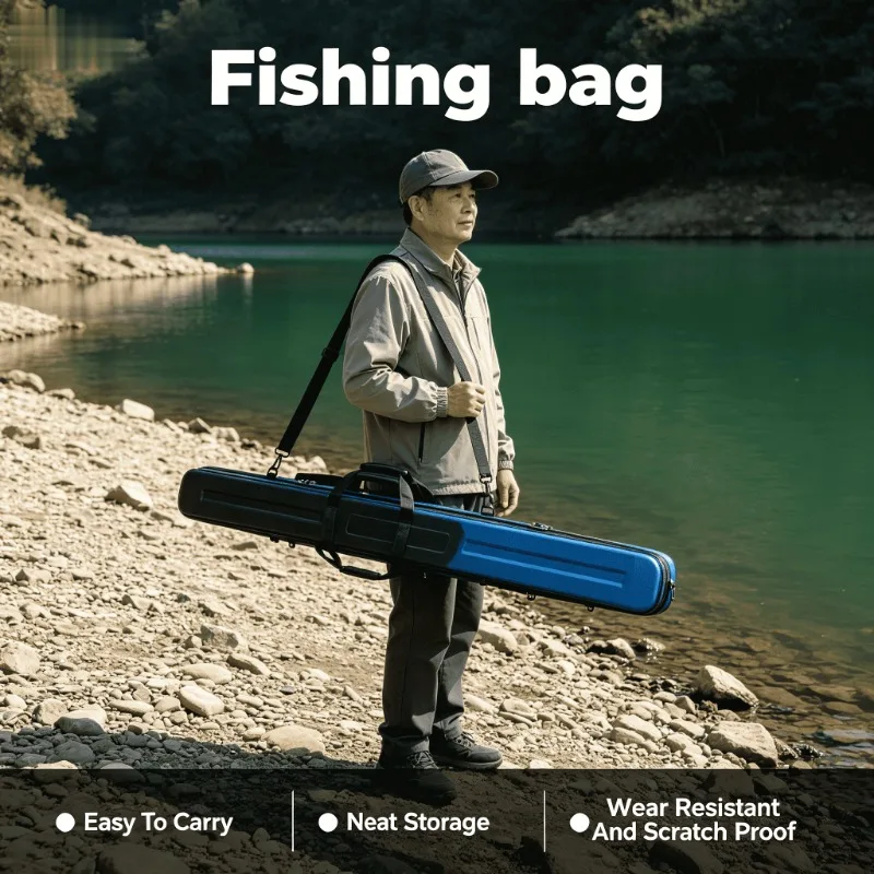 

Fishing Rod Bag Small Hard Shell Fishing Rod Case Ultra Light Portable Fishing Storage Bag Lightweight Hand Held Rod Case Travel