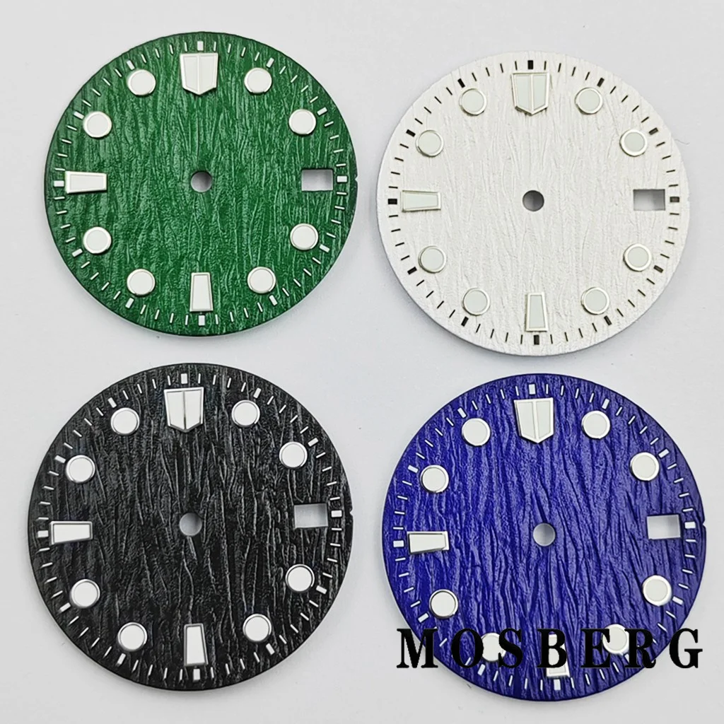 قرص ساعة 28.5 ملم لـ NH34 NH35 NH35A مع نافذة التاريخ وجوه ساعة مضيئة تناسب الساعة 3.0 3.8 حركة أوتوماتيكية