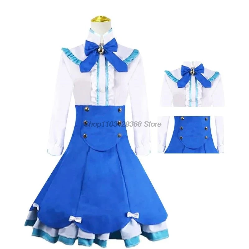 Costume cosplay alla vaniglia Parrucca rosa Anime Nekopara Cat Girls Women Lolita Dress Uniforme sexy Set di abiti blu per feste di Halloween