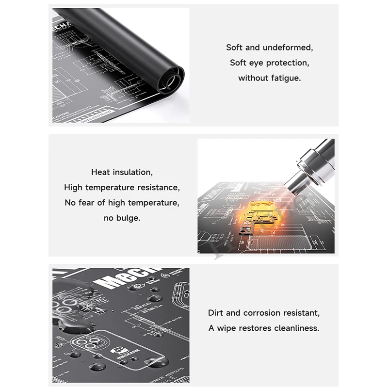 MECHANIC V77 V78 Silicone Soldering Pad Desk Platform Mat for Welding Station Iron Phone PC Repair Magnetic Heat Insulation