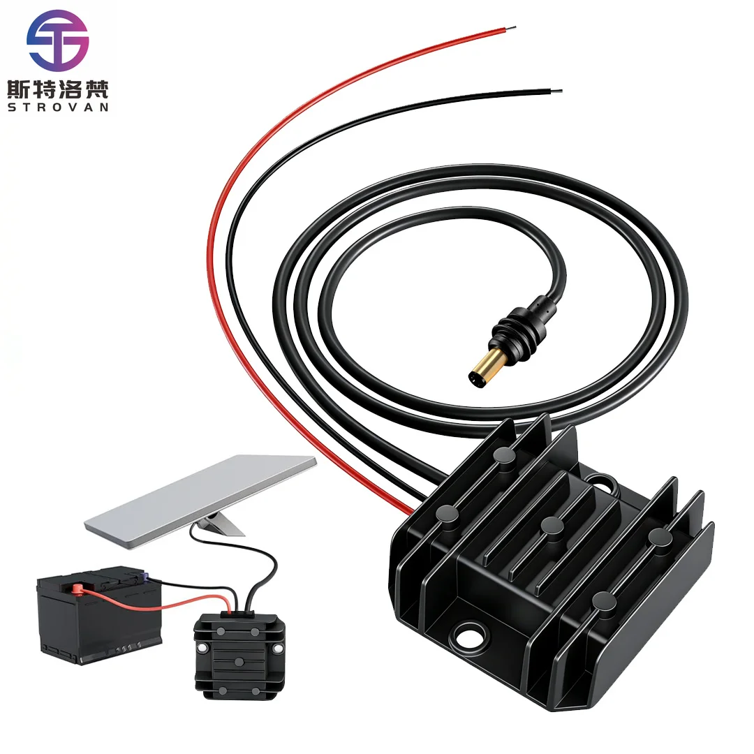 Mini Step-up Converter 12V to 30V Black Gold-plated Version, 5m DC Cable, Standard Red and Black Wires