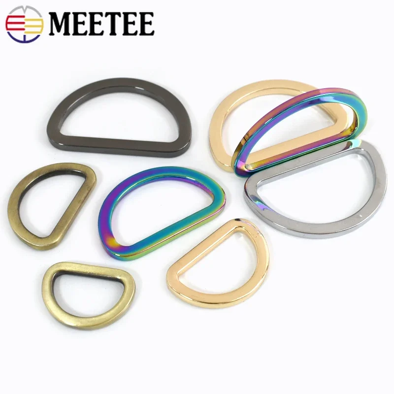 10/20pcs D Ring Buckles Bag Strap Metal Belt Buckle Clasp Leather Craft Garment Clothes Handbag Webbing Hook Loops DIY Parts