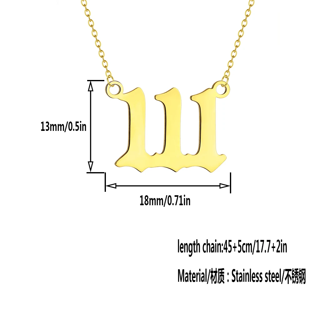 Kinitial 000 111 222 333 444 555 666 777 888 999 Stainless Steel Angel Number Necklace For Women Pendant Necklace Dainty Jewelry view 2