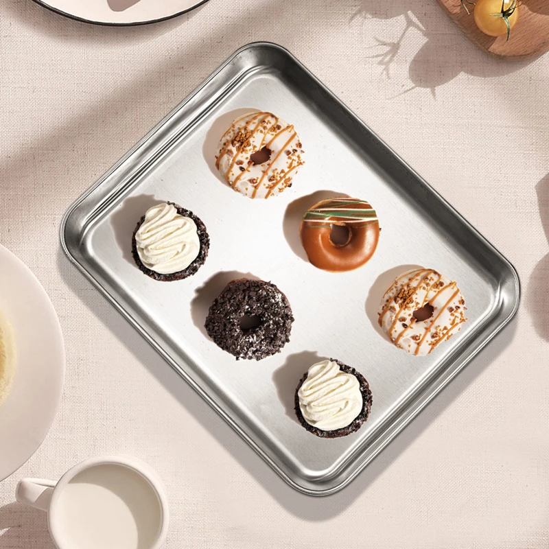 

Large Capacity Metal Baking Tray Food Serving Plate Baking Supplies Pastry Accessories Kitchen Pans Oven Cake Pizza Pan