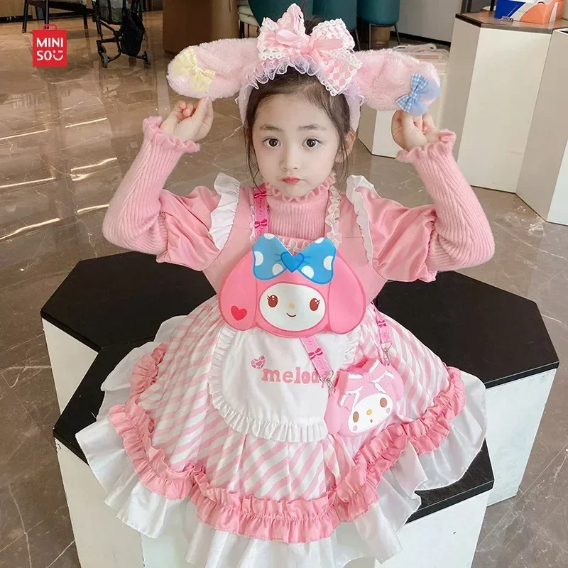 

Miniso Children Clothing Sets for Children Skirt Girl Outfits Cosplay Child Sets Short Sleeve Costume Princess Dress Kid Clothes