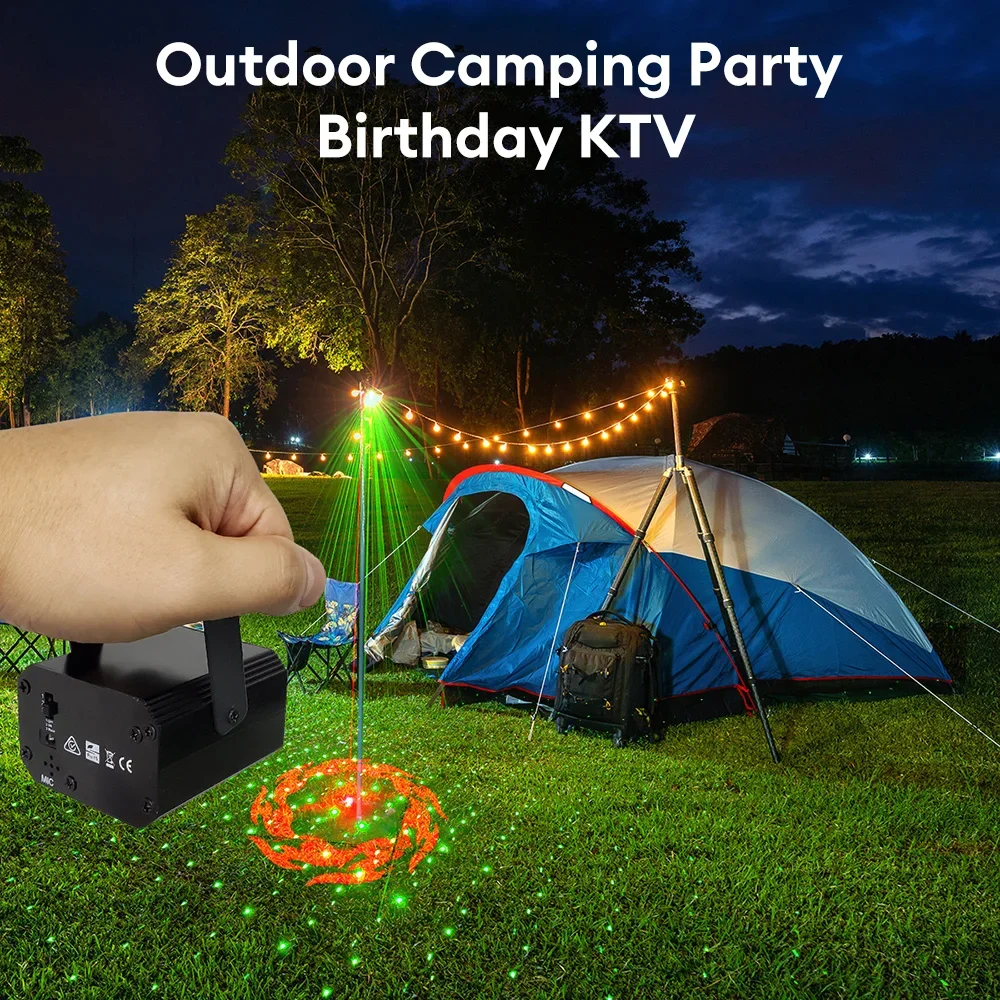 Mini R&G Laser 32 Patterns Projector Party Light DJ Dance Disco Bar Projection Magic Ball LED Party Xmas Stage Effect Light Show