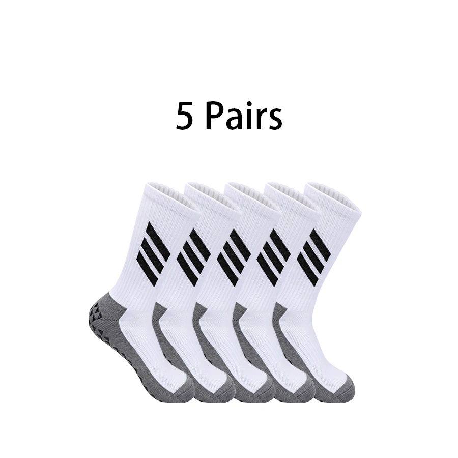 5 Pairs Football Socks Grip Anti Slip Soccer Socks Sports Men Women Baseball Rugby Socks Women\'s Yoga Socks Cycling Socks