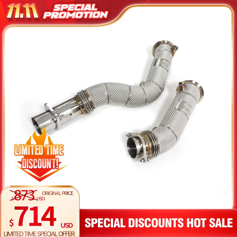 HMD 11.11 Special Downpipe For BMW M2C M2 Competition M3 M4 F80 F82 F83 3.0 2013- Downpipes With Catalyst stainless steel Exhaus