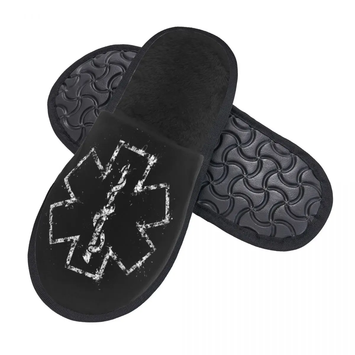 Emt Star Of Life zapatillas de invitados para dormitorio para mujer, zapatos de Casa de ambulancia médica paramédica con estampado personalizado