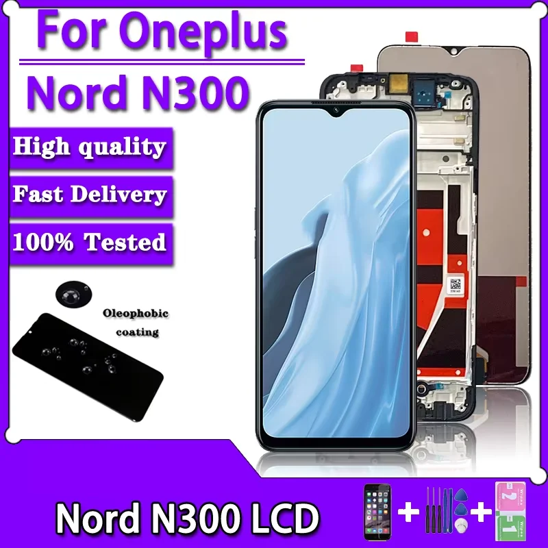 6,56-дюймовый дисплей для Oneplus Nord N300, ЖК-дисплей, 10 сенсорных экранов, дигитайзер в сборе для Oneplus NordN300 1 + N300, замена ЖК-дисплея