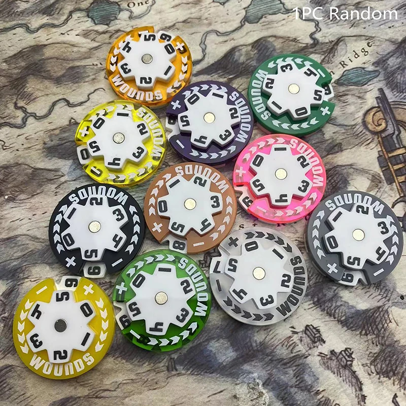 

Случайный цвет, небольшой счетчик размеров, 32 мм, круглый трекер для здоровья повреждений ран, акрил, 1 шт., 0-59, трекер жизни