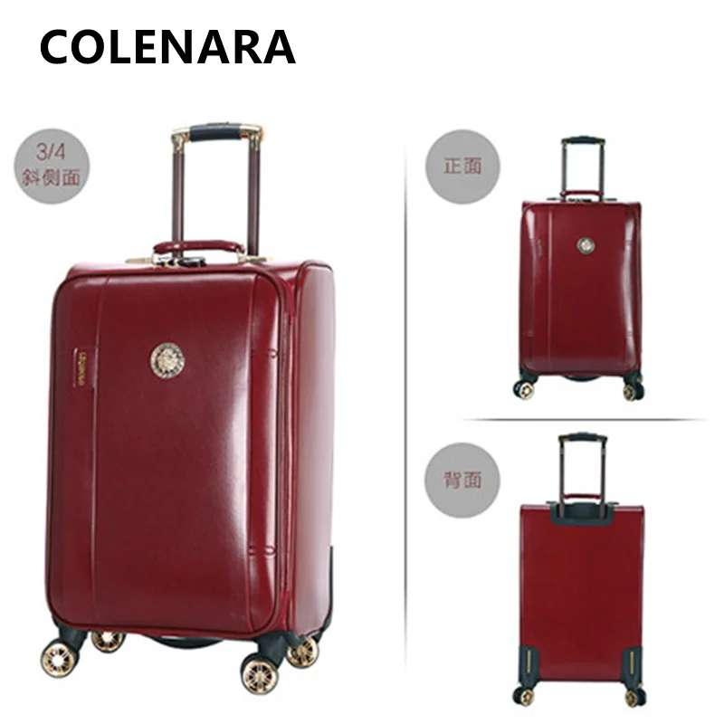 

Чемодан COLENARA для деловых поездок, мужской, из искусственной кожи, 20/24 дюйма, на колесиках, для ручной клади