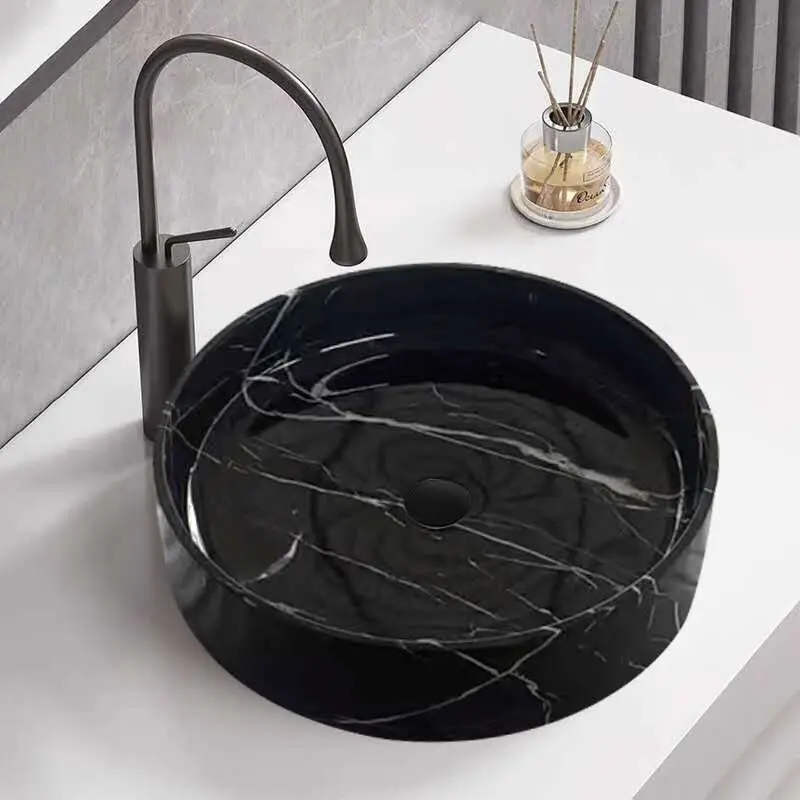 

Natural marble hotel home balcony washbasin basin on the table toilet small size washbasin single basin round basin