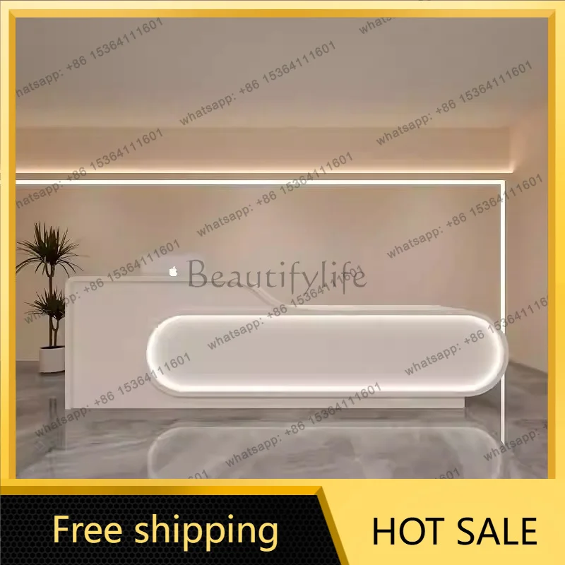 Best Sellers Led Lights Display Reception Desks Welcome Drawer Hotel Reception Desks Company Organizers Comptoire Accueil Trendy