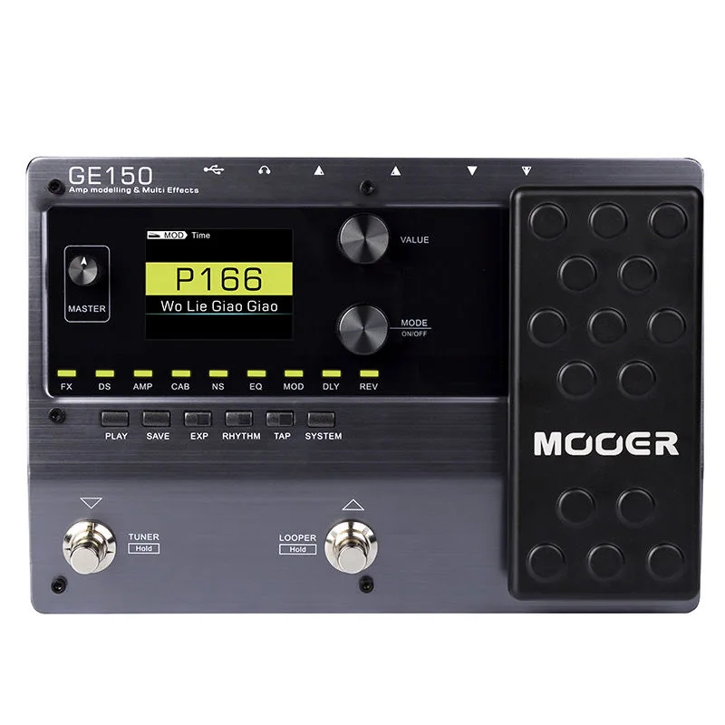 

MOOER GE150 Digital Tube AMP Modelling Guitar Multi-Effects Pedal Processor 55 AMP Models 9 Effect Types Loop Recording (80S)