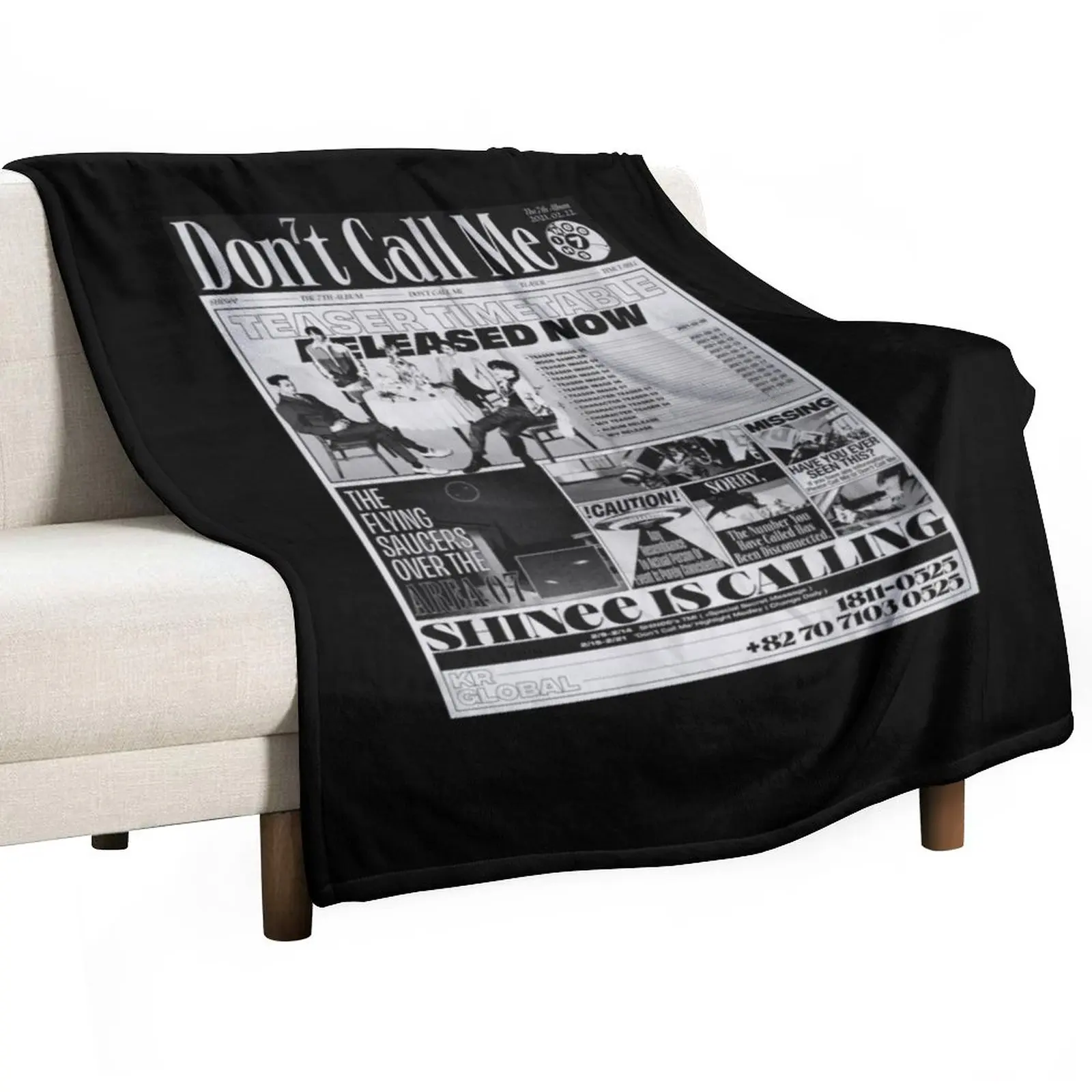 SHINee Don't Call Me Throw Blanket For Sofa Thin manga Large Blanket Dorm Room Essentials