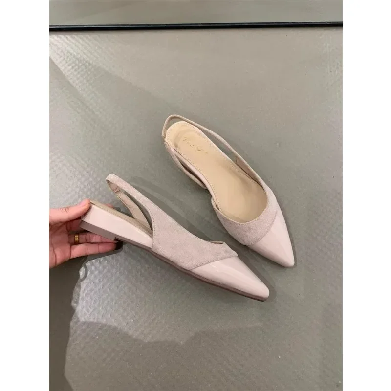 Женские темпераментные сандалии, размер 35–40 ярдов, новые кожаные туфли с острым носком и ремешком на спине, удобная дорожная обувь с мягкой подошвой