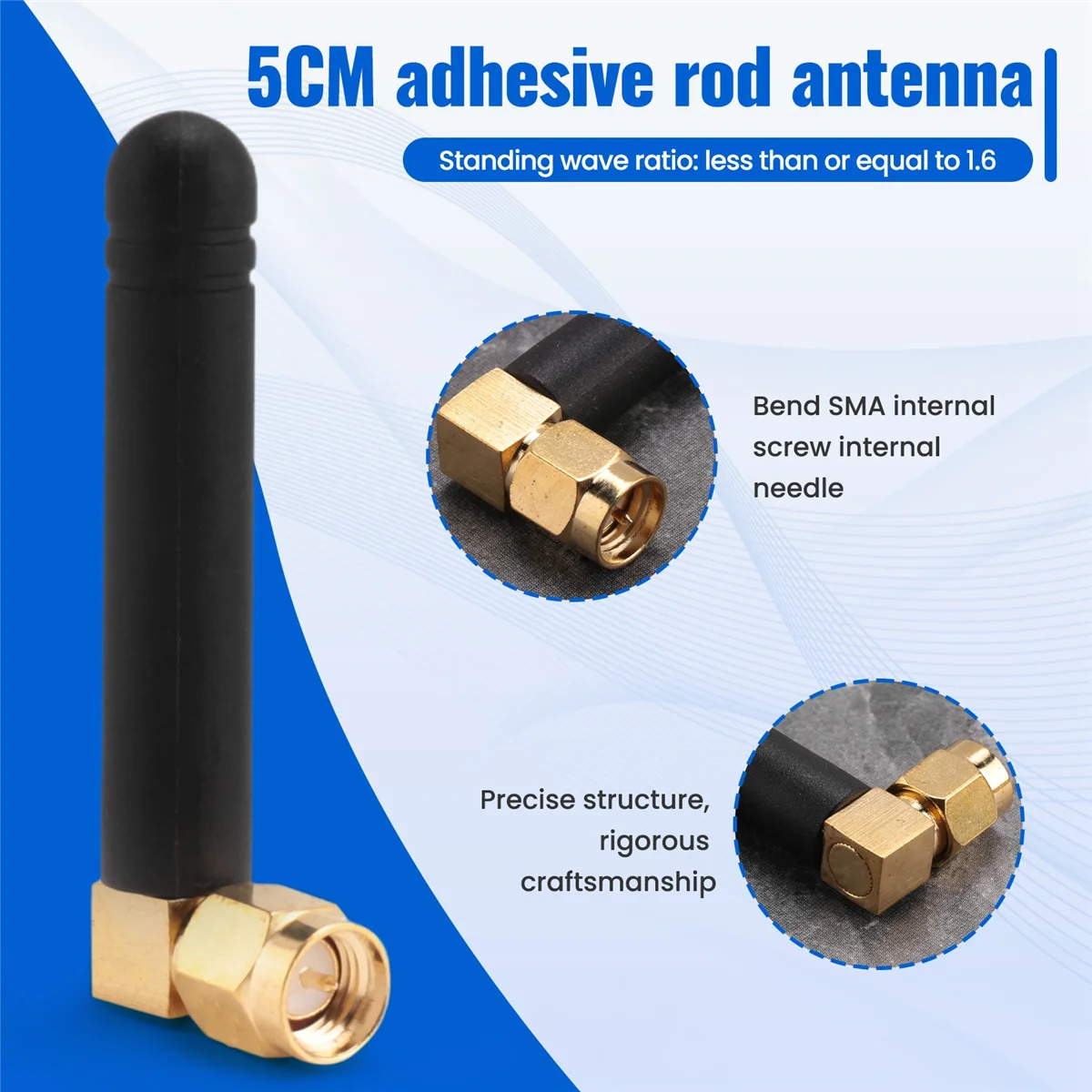 1Pc 2.4Ghz Antenna 3.5Dbi WIFI Aerial Bluetooth Zigbee Module SMA Male Right Angle Wholesale Price Modem External AntennaABGI