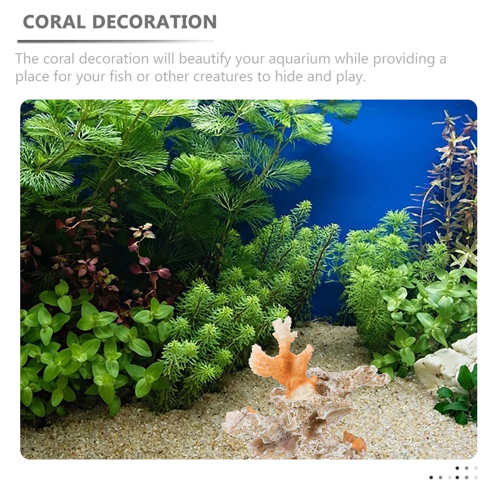 

Resin Coral Reef Aquarium Decoration Simulated Coral Reef Ornament Durable Fish Tank Decor for Freshwater Aquarium Turtle Tank