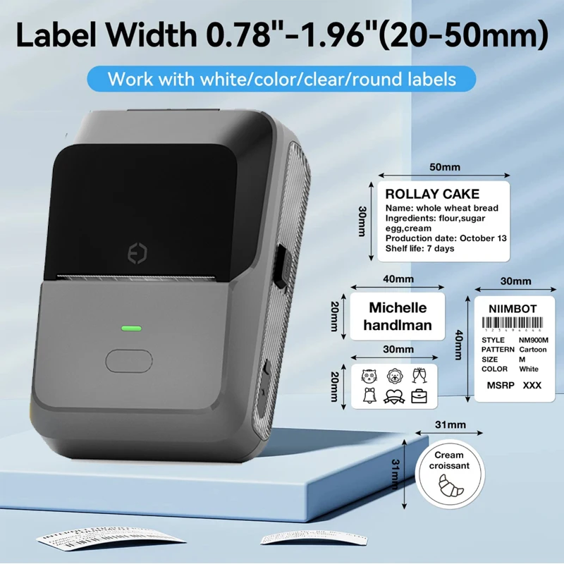 Portable Label Printer Mini Thermal Self-Adhesive Sticker Printer Mobile Pocket Tag Price almost same as NIIMBOT B1