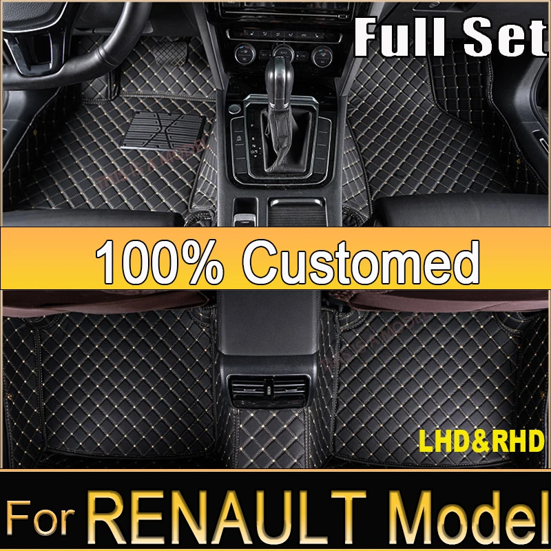 Car Floor Mat For RENAULT Twingo Captur Kaptur Master Spring Kangoo Custom Carpet Waterproof Alfombrillas Coche Car Accessories