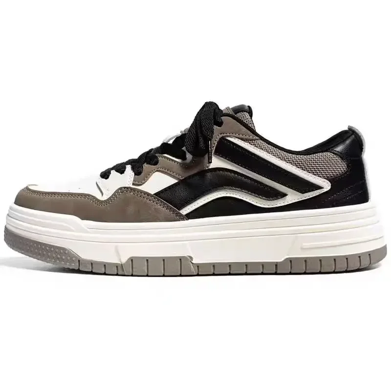 Zapatos de Skateboarding para hombre, zapatillas informales de cuero, transpirables, con plataforma, resistentes, para caminar, 2024