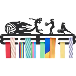 1 Set Medals Hanger Display Holder Rack Women Volleyball Theme Medals Display Wall Mounted Frame Sports Medal Holder Racks