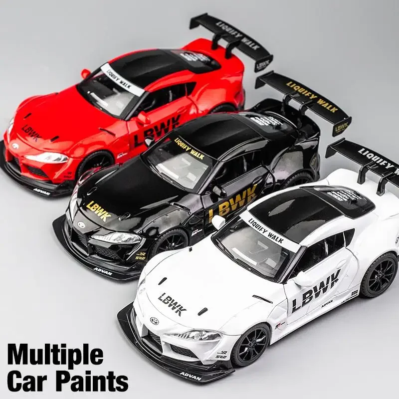 1/22 Scale Toyota Supra Alloy Racing Car Model Diecast Sound & Light  Car Shop Exhibition Decorations Collect Ornaments Giftbox