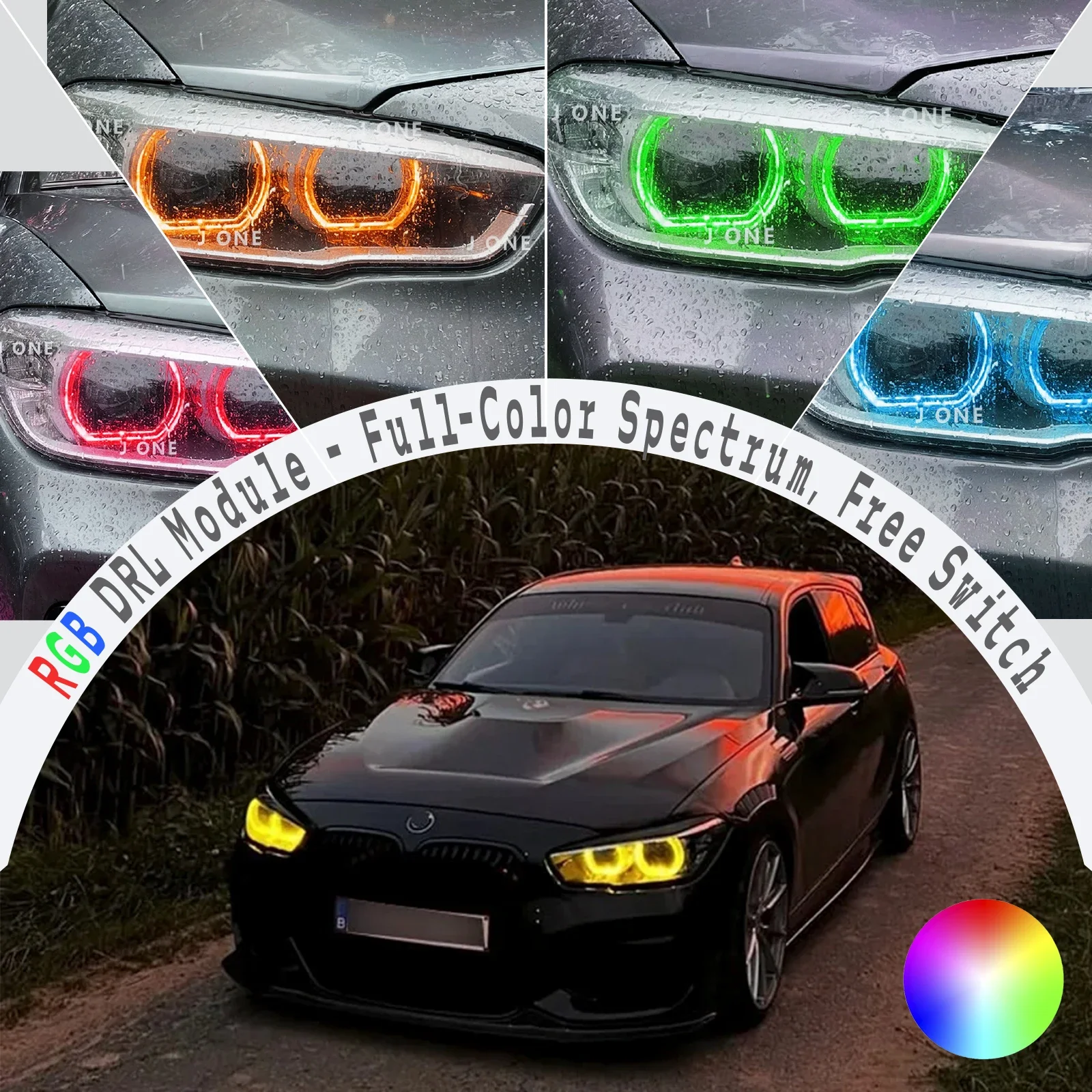 For BMW 1 Series 2015-2019 F20 F21 116 118 120: RGB DRL Module, Full Spectrum DRL with Phone App Control & Customizable Modes