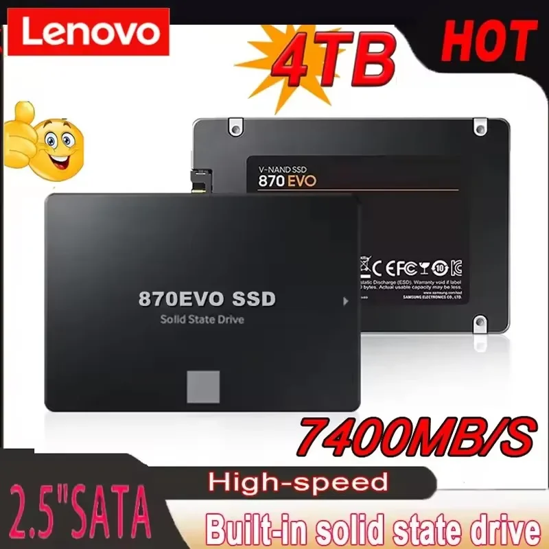 Lenovo 4TB Solid State Disk SSD 870 EVO 1TB 2TB Internal HDD Hard Drive Sata3 2.5 Inch For Laptop Microcomputer Desktop