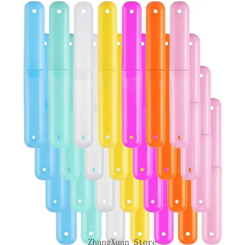 Portable Toothbrush Travel Case Set 28 Pack Plastic Storage Holders 3XUF