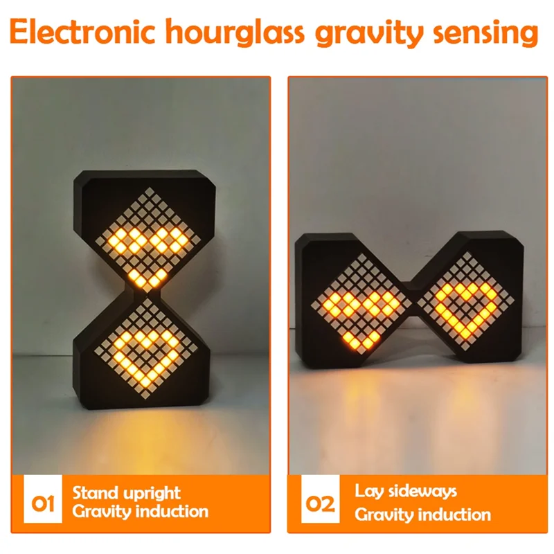 

AB66-LED Digital Electronic Hourglass Night Light Adjustable Gravity Hourglass Timer Dynamic Flow Cube Sleeping Night Lamp