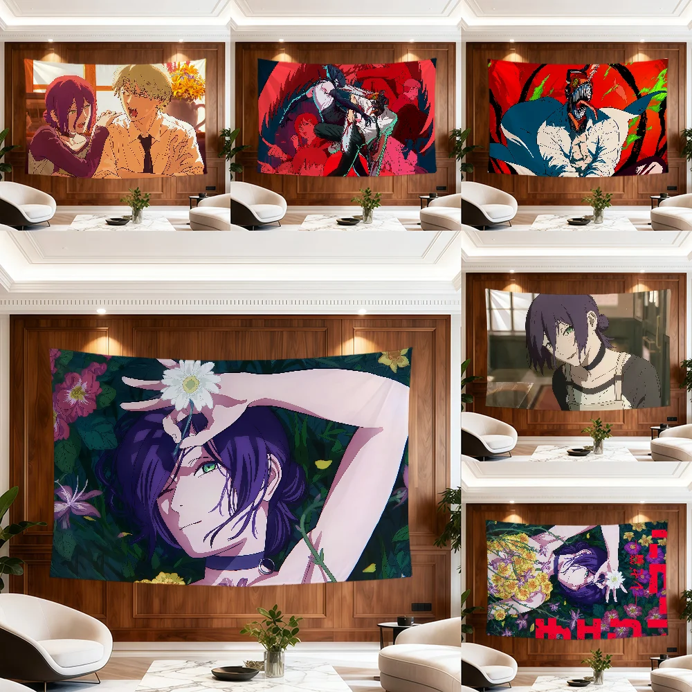 anime c-Chainsaw Man The Movie Reze Arc flag For Room Dorm Camping Party hogar Garage Living room bedside wall Decor Banner gift