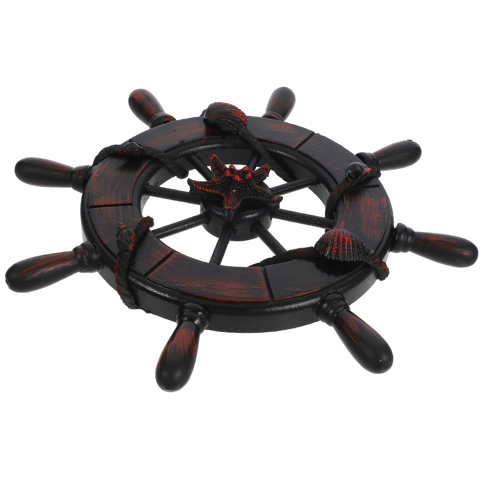 

Dark Rudder 23cm Ship Wheel Wall Hanging Beach Decor for Bedroom Living Room Nautical Home Cafe Hotel