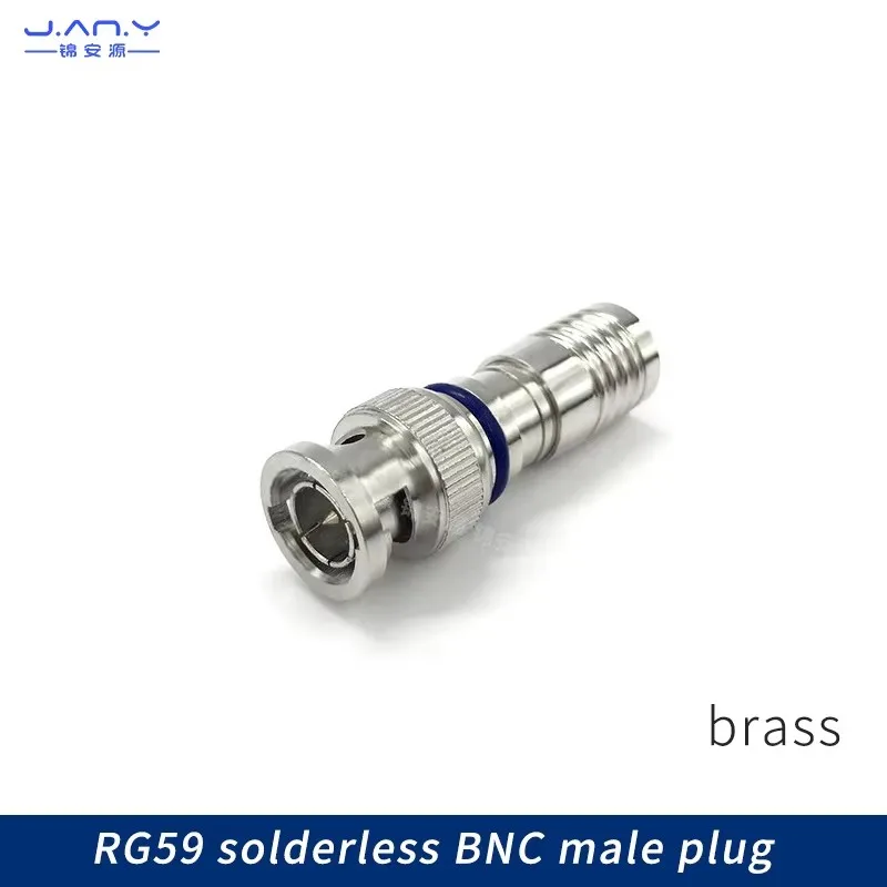 

Extruded pure copper BNC joint welding free Q9 head compression plug audio and video coaxial extrusion head RG59