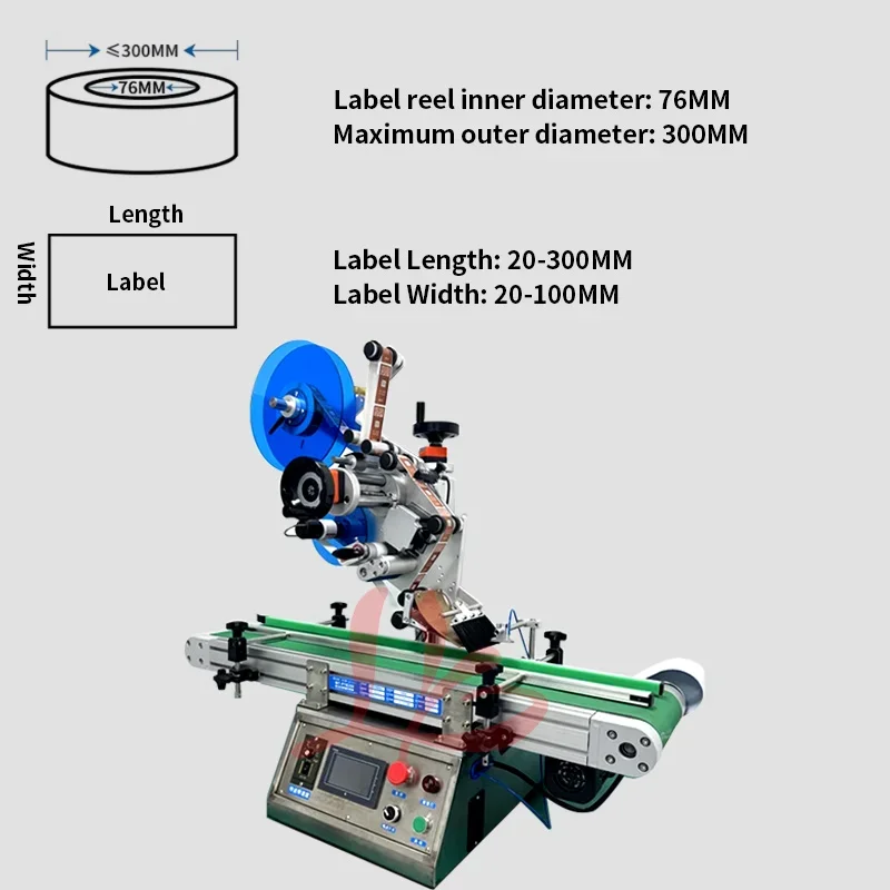 Labeling Machine LY-BTP200 with Conveyor Belt for Flat Packaging Equipment Fully Automatic Labeler Stickers Touch Screen Control