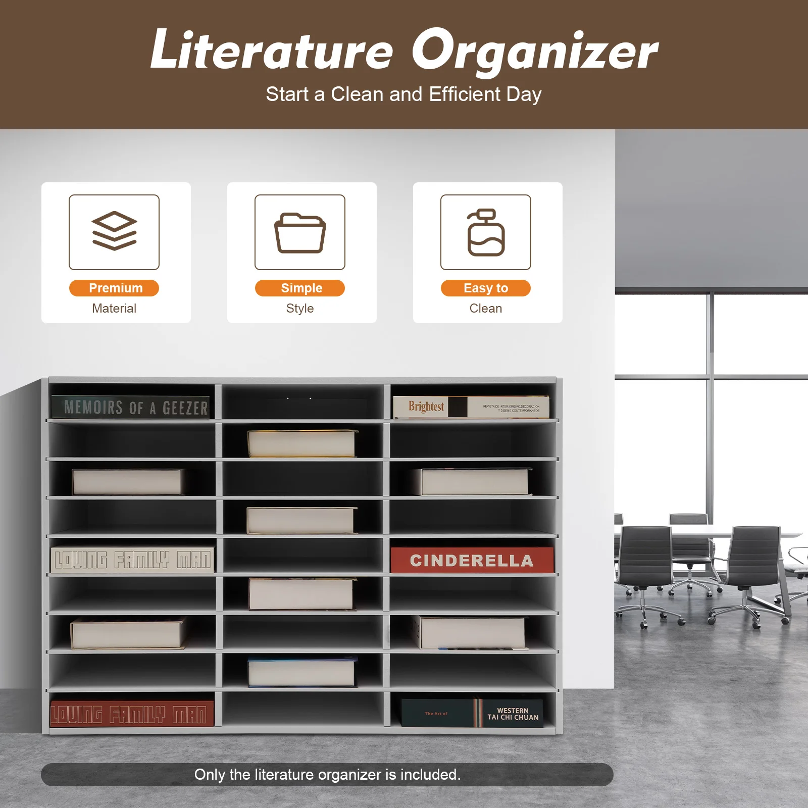 Bymaocar 27 Compartments Desktop Literature Organizer File Sorter Mail Center Magazine Holder Storage Cabinet Classroom Keepers