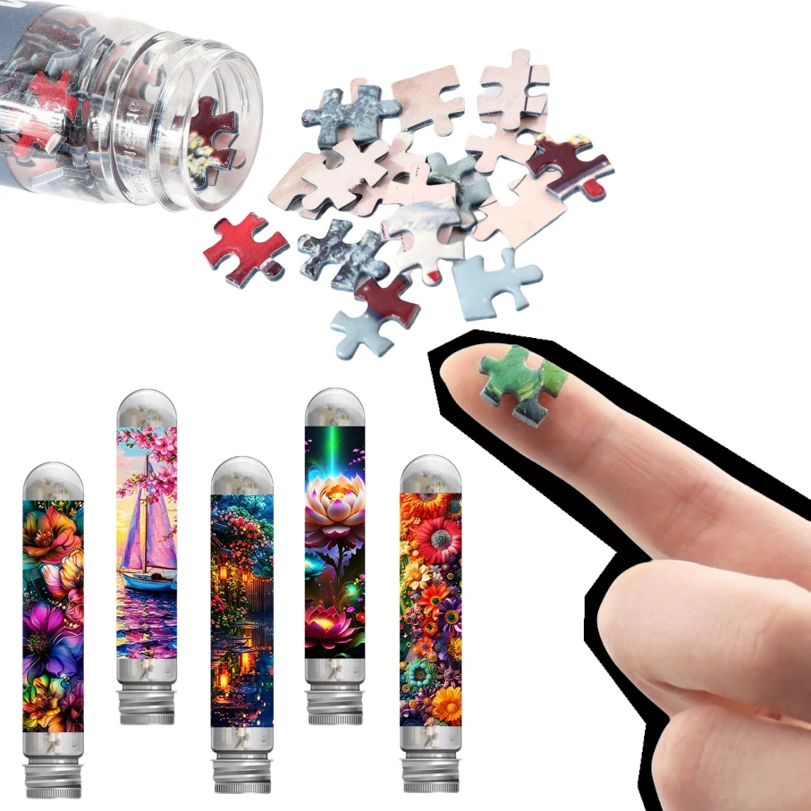 5パック 大人用ミニ試験管パズル ジグソー 面白い教育ゲーム ホームデコレーション 誕生日 ハロウィン 感謝祭 クリスマスギフト
