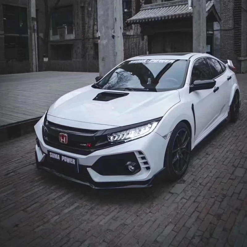 Body Kit Front Rear Bumper Assembly Grille for Civic 10th Upgrade Type-R Style Side Skirt Engine Hood Spoiler Exterior Part