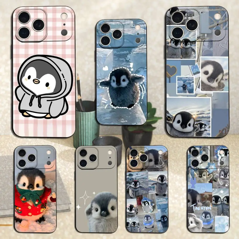 

Animal Penguin Cute Phone Case For iPhone 17,16,15,14,13,12,11 Plus,Pro Max,XS,X,XR,SE,Mini,8,7,Soft Silicone Black Cover