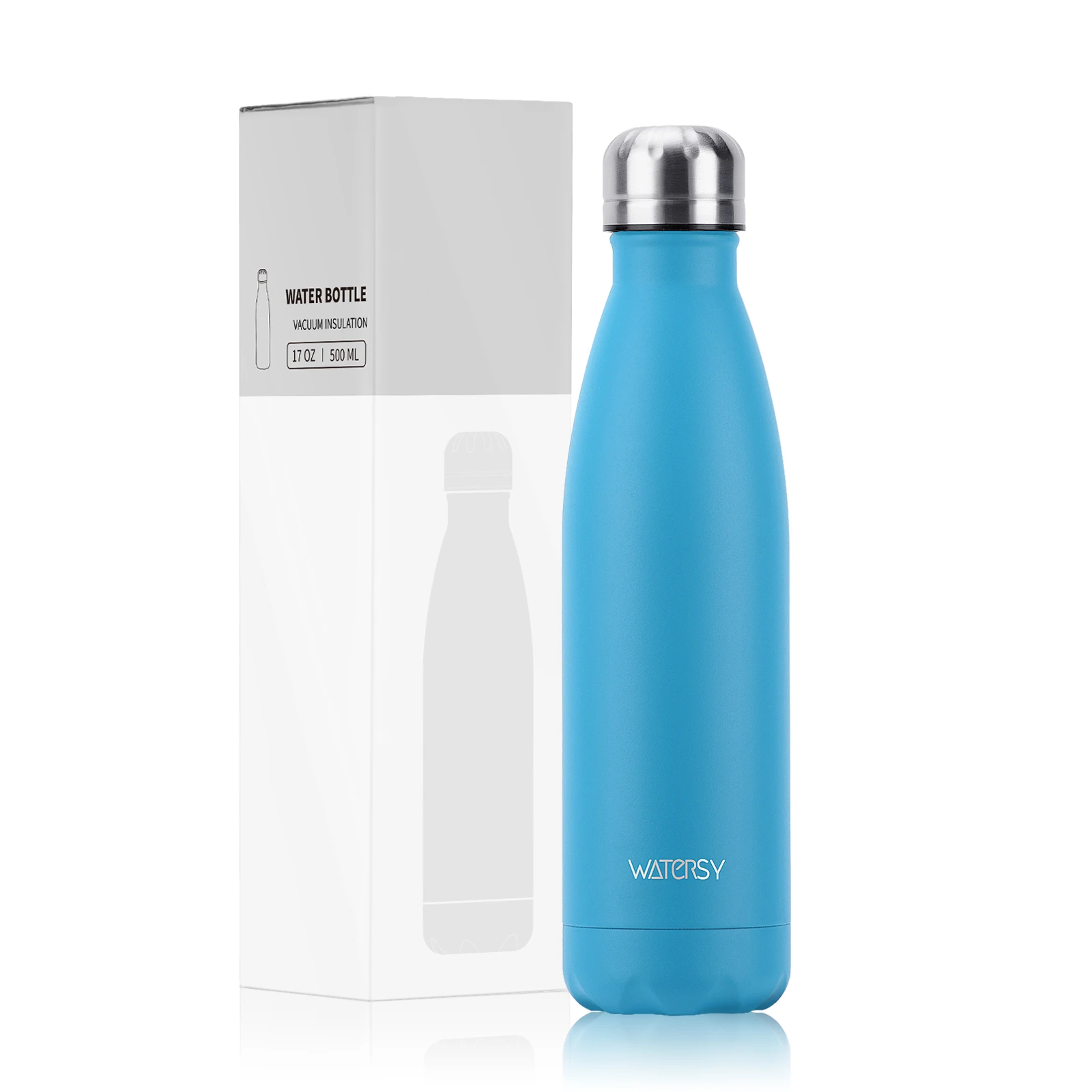 WATERSY 500ml Insulated Water Bottle, Stainless Steel Thermal Leakproof Flask, BPA-Free Double Walled Vacuum Bottle For_maomaolike.com